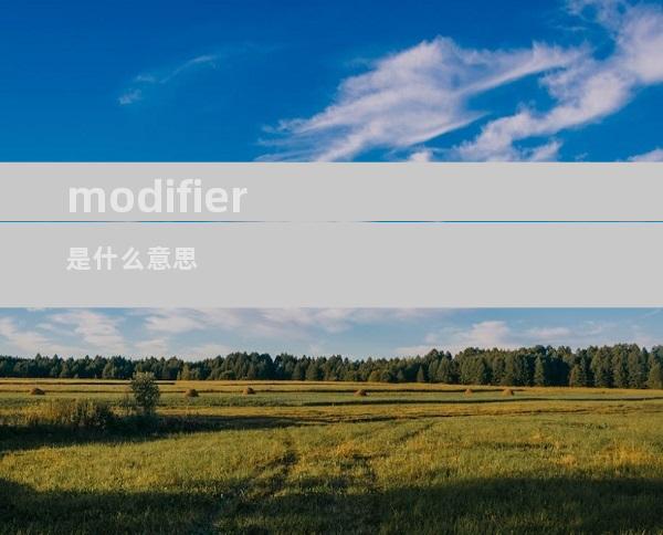 modifier是什么意思