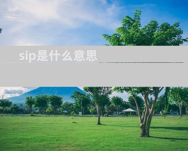 sip是什么意思