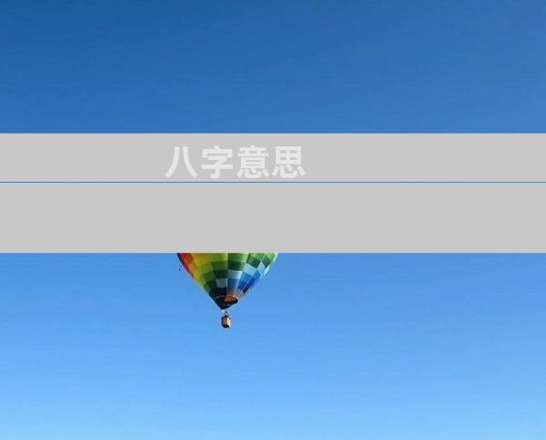 八字意思