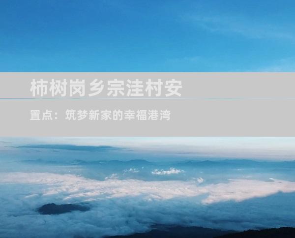 柿树岗乡宗洼村安置点：筑梦新家的幸福港湾