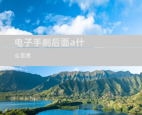 电子手刹后面a什么意思