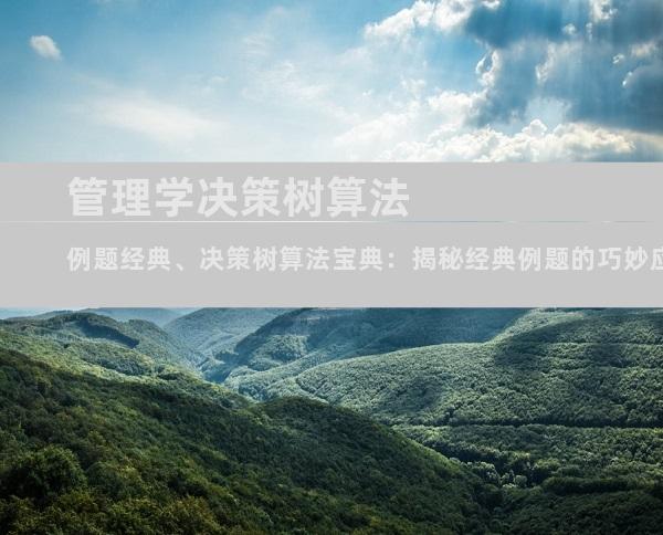管理学决策树算法例题经典、决策树算法宝典：揭秘经典例题的巧妙应用