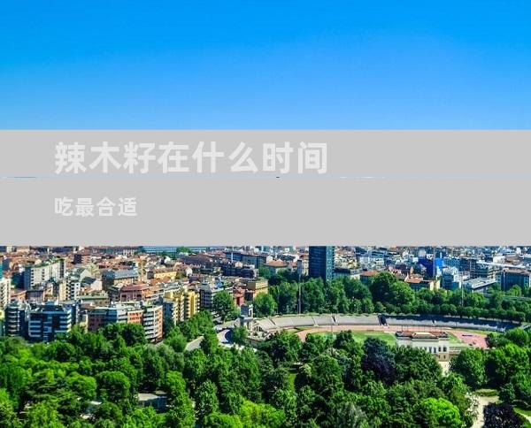 辣木籽在什么时间吃最合适